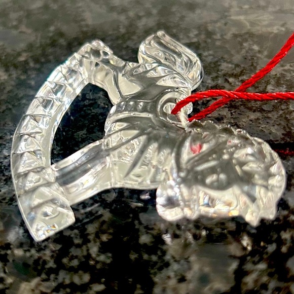 GORHAM Crystal Rocking Horse Holiday ornament Intricate Design Clear Like new - Picture 7 of 9